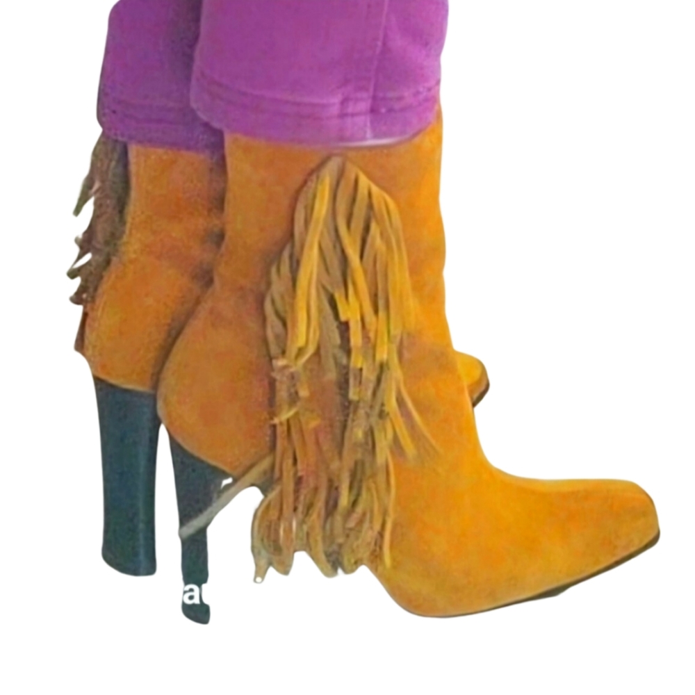 Predictions Leather Fringed Suede Boots Women's 8 ½